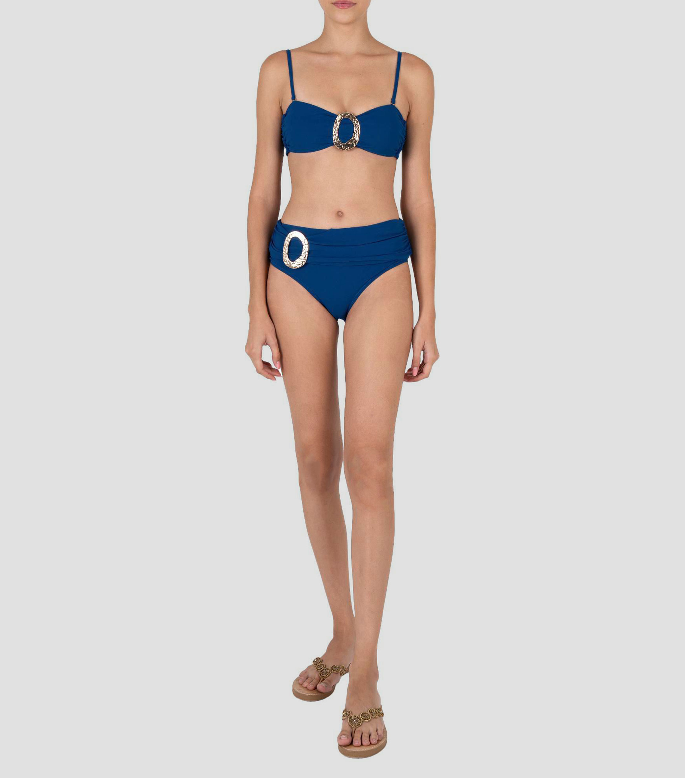 Bikini bottom alto Paraty liso con hebilla Mujer